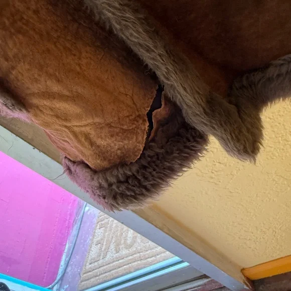 Men's Brown Shearling Coat - Picture 6 of 6